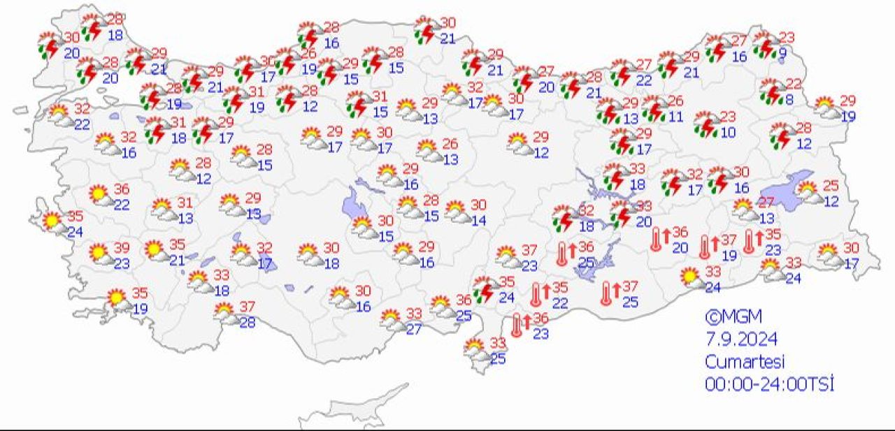 Meteoroloji'den hafta sonu plan yapanlara uyarı: 6 ilde şiddetli yağacak! İşte 7 Eylül 2024 hava durumu raporu - 1. Resim