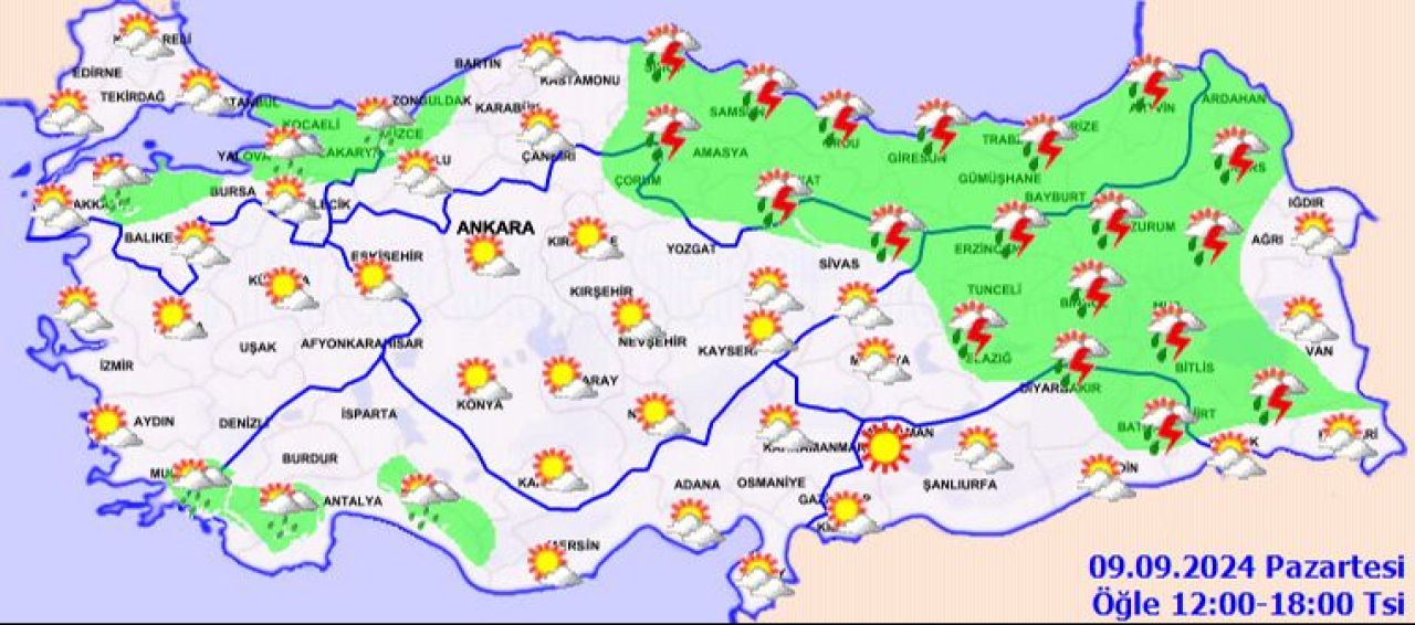 Yeni hafta sağanakla başlıyor! Meteoroloji 9 Eylül 2024 hava durumu tahminini yayımladı - 2. Resim