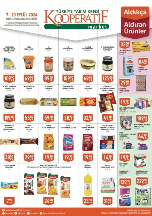 Tarım Kredi Kooperatif Marketlerin 7-20 Eylül fırsat kataloğunda bulaşık makinesi tableti, şarküteri, peynir, zeytin ve baklagil gibi ürünler yer alıyor - 2. Resim