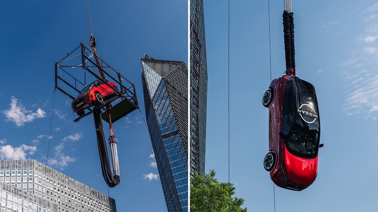 Nissan, Qashqai modelini 65 metre yükselikten fırlattı! Sürücünün burnu bile kanamadı