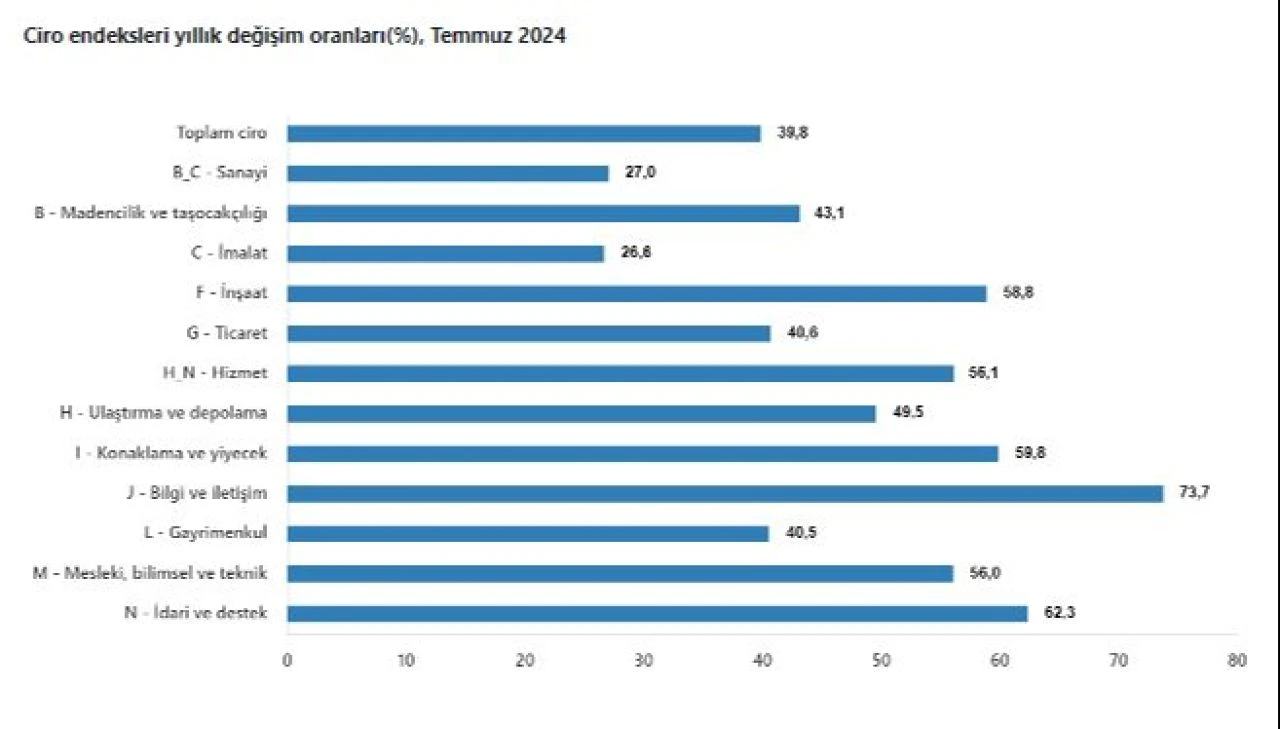 Sanayi, inşaat, ticaret ve hizmet toplam ciro endeksi arttı - 1. Resim