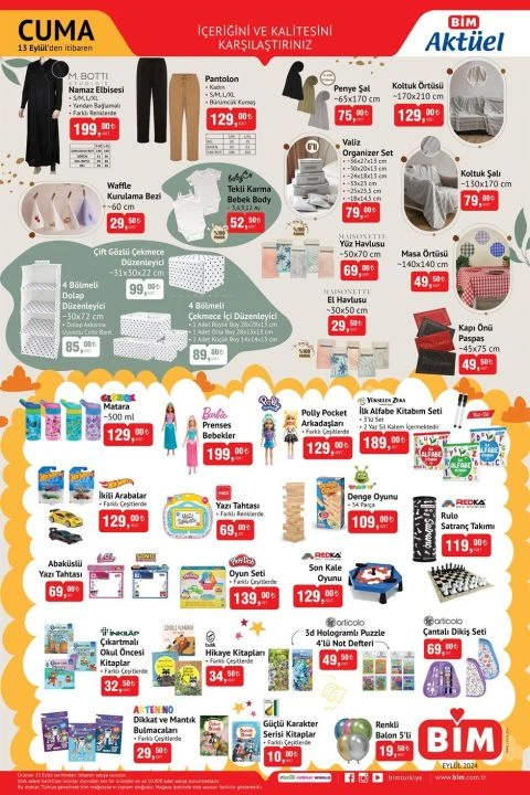 BİM 13 Eylül aktüel kataloğunda Sport Tumbler termos, Tefal tencere ve katlanabilir bisiklet gibi binlerce fırsat ürünü yer alıyor