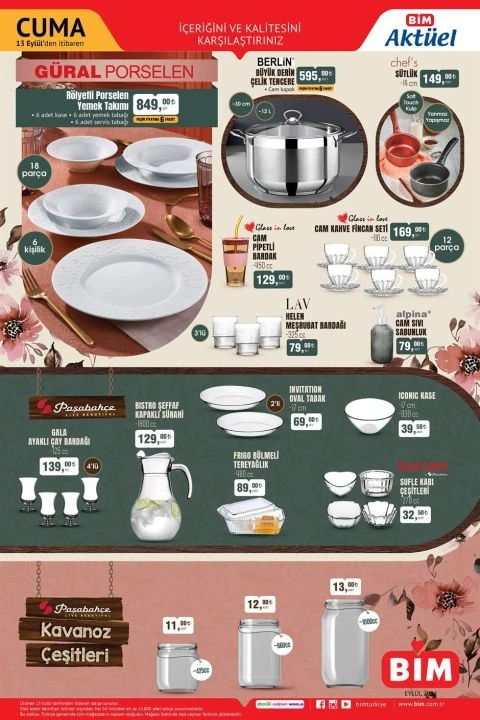 BİM 13 Eylül aktüel kataloğunda Sport Tumbler termos, Tefal tencere ve katlanabilir bisiklet gibi binlerce fırsat ürünü yer alıyor