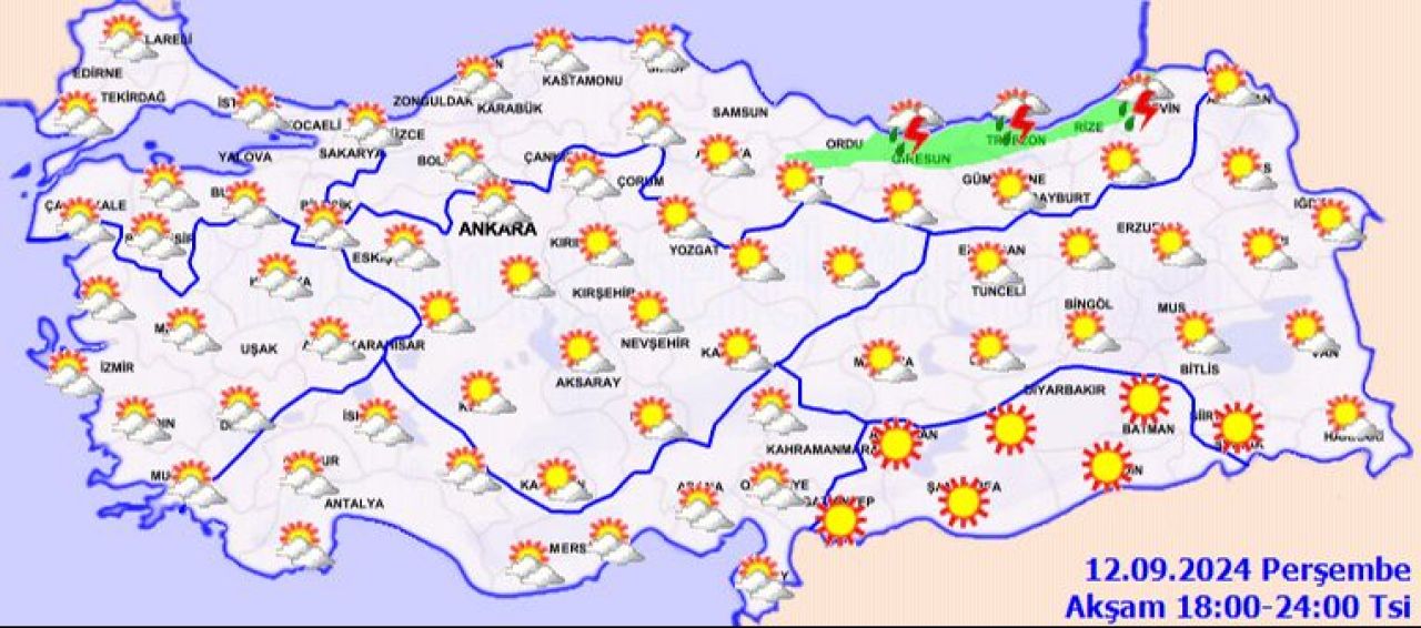 Meteoroloji 12 Eylül hava durumu raporunu yayımladı! Kuvvetli yağış geliyor: Sel ve su baskınlarına dikkat! - 3. Resim