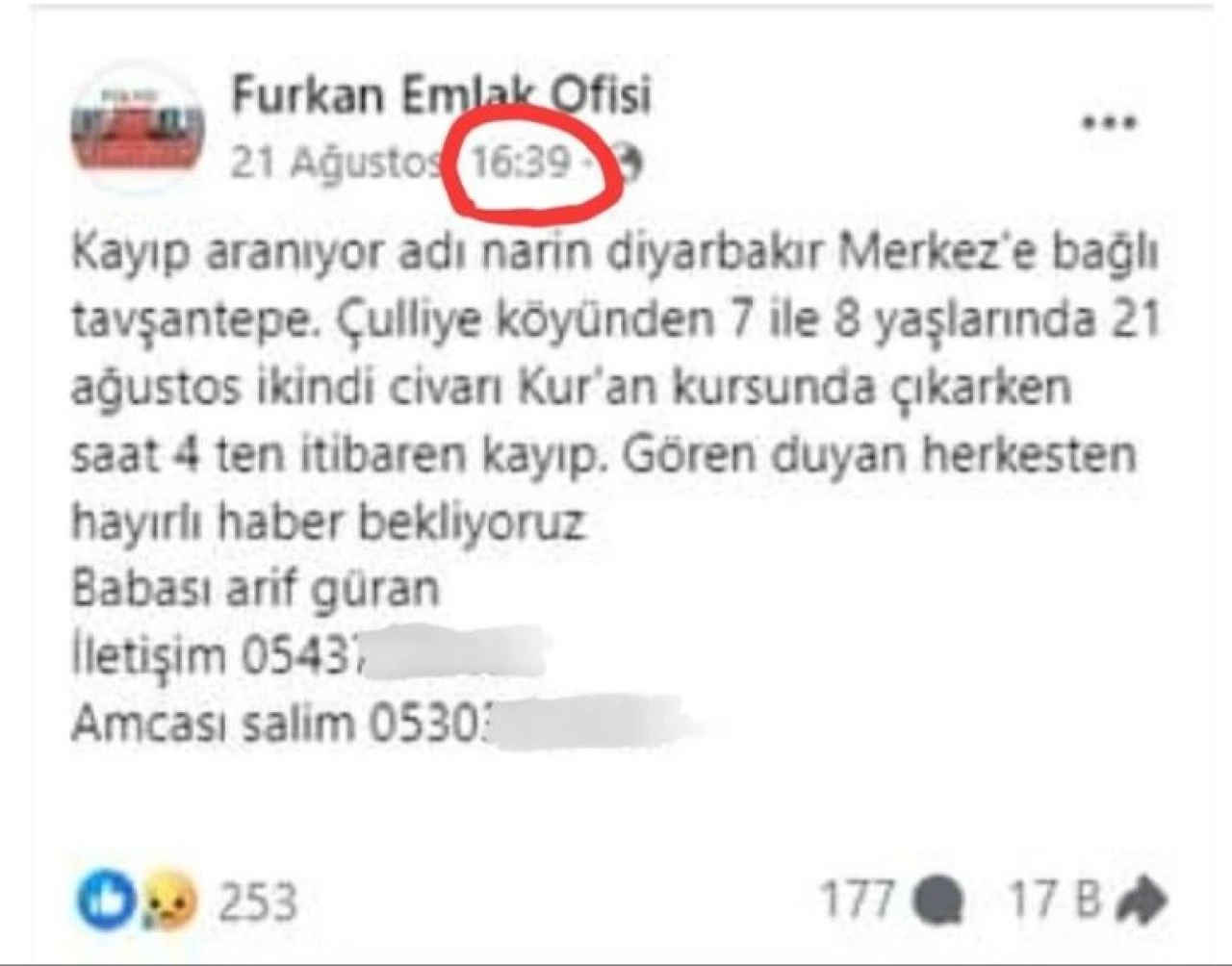 Narin Güran cinayetinde şüpheler iyice arttı! Kaybolduğu gün yapılan paylaşım dikkat çekti: Aileden kimse cevap veremedi