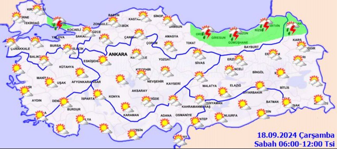 Meteoroloji saat vererek uyardı: İstanbul dahil birçok ilde yağmur var! İşte 18 Eylül 2024 hava durumu raporu - 1. Resim