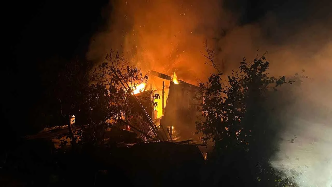 Sakarya'da yangın! İki katlı ahşap ev, depo ve ahır alev aldı - 1. Resim