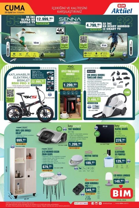 BİM 20 Eylül kataloğu Rivero 125 cc motosiklet, buharlı temizleme cihazı, akülü vidalama seti ve saça boncuk takma seti yer alıyor