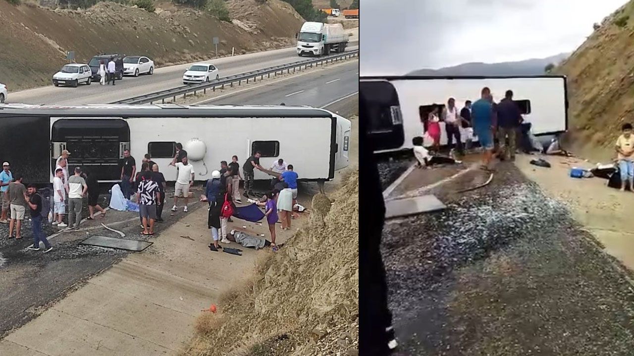 Antalya'da feci kaza! Yolcu otobüsü devrildi, yol kapatıldı: Çok sayıda yaralı var - 1. Resim