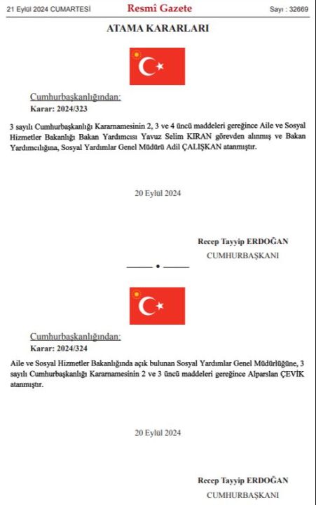 Son dakika | Resmi Gazete'de yayımlandı: İşte yeni atamalar! - 1. Resim