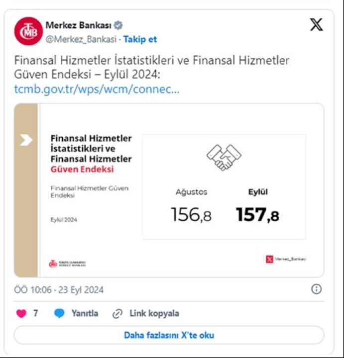 Eylül ayında finansal hizmetler güven endeksi arttı - 2. Resim