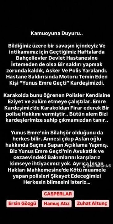 Casperlar çetesi polisi şehit eden Yunus Emre Geçti'ye sahip çıktı! Skandal ifadeler: Sizde memur, bizde kardeş bitmez - 5. Resim