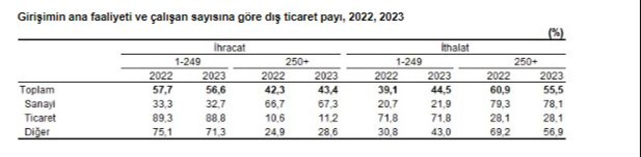 İhracatın yarısından fazlasını sanayi sırtladı! İşte girişim özelliklerine göre dış ticaret istatistikleri - 2. Resim