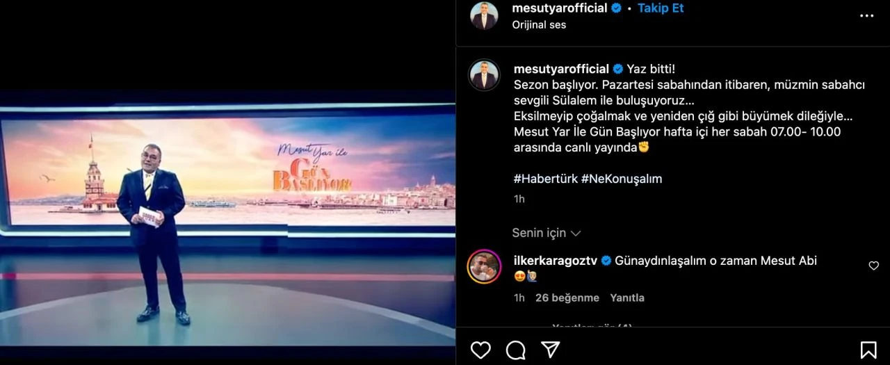 Habertürk'te Ela Rümeysa Cebeci'nin yerine Mesut Yar bulunuyor - 1. Resim