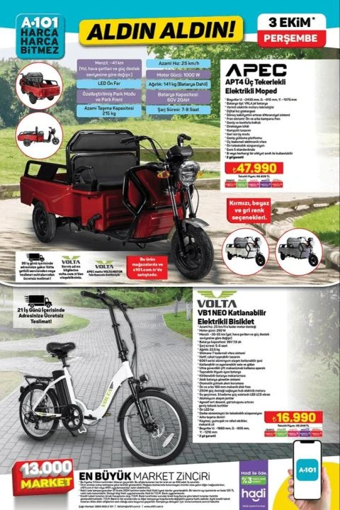 A101 3 Ekim aktüel indirimleri: Katalogda Vestel tablet, bebek kamerası, yoğurt makinesi ve elektrikli kedi tuvaleti gibi birçok ürün yer alıyor