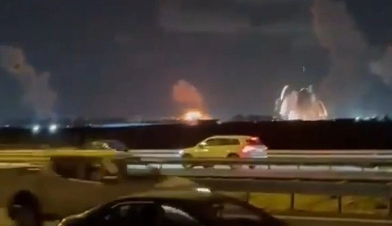 İran İsrail'in hava üssünü de hedef aldı: Füze yağdığı anlar kamerada