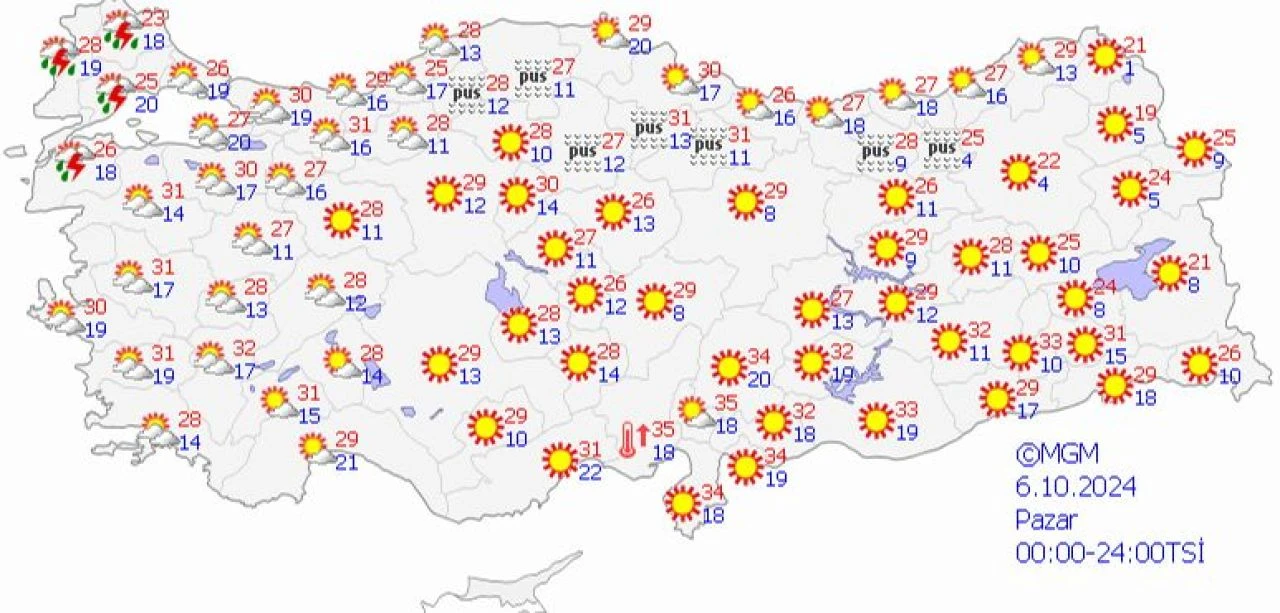 Meteoroloji'ye göre bu hafta sonu (5 - 6 Ekim) İstanbul, Ankara ve İzmir'de sıcaklıklar artıyor