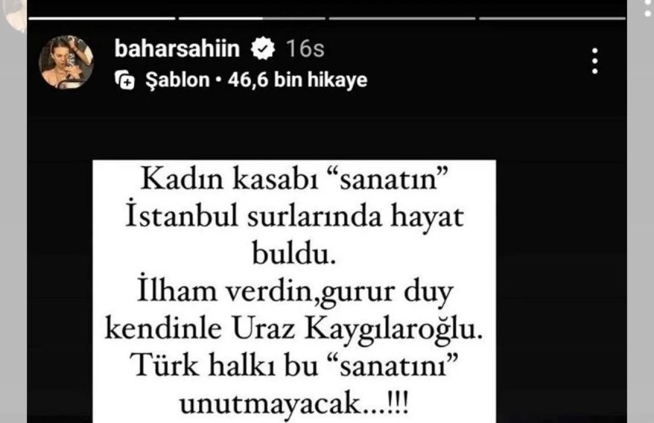 Bahar Şahin, Uraz Kaygılaroğlu'na ateş püskürdü! "İlham verdin, gurur duy"