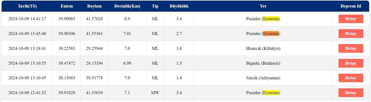 Son dakika | Erzurum'da peş peşe depremler! 3 kez sallandılar: - 1. Resim