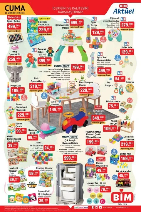 BİM 11 Ekim 2024 aktüel kataloğunda bluetooth kulaklık, motosiklet takip cihazı, Philips Airfryer, Ultralight termos ve ana kucağı yer alıyor
