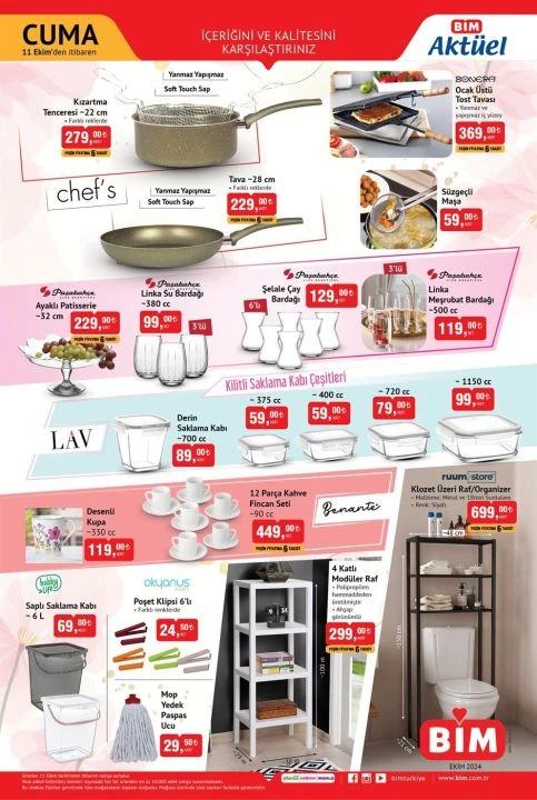 BİM 11 Ekim 2024 aktüel kataloğunda bluetooth kulaklık, motosiklet takip cihazı, Philips Airfryer, Ultralight termos ve ana kucağı yer alıyor