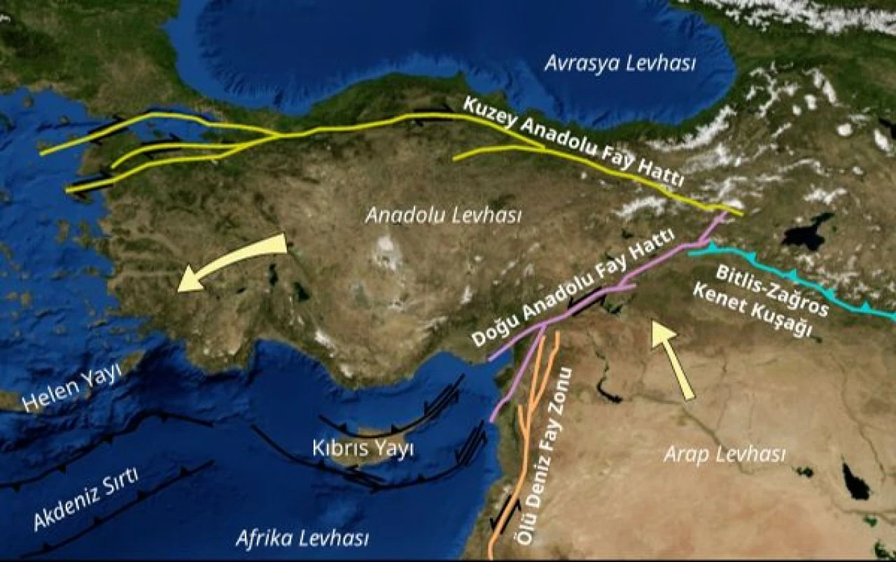 Karadeniz'de birinci ve ikinci derece deprem bölgeleri ve fay hatları haritası - 1. Resim