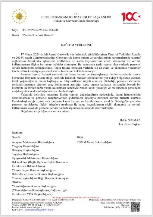 Kamuda memurlar için servis hizmetinin devam edip etmeyeceği belli oldu