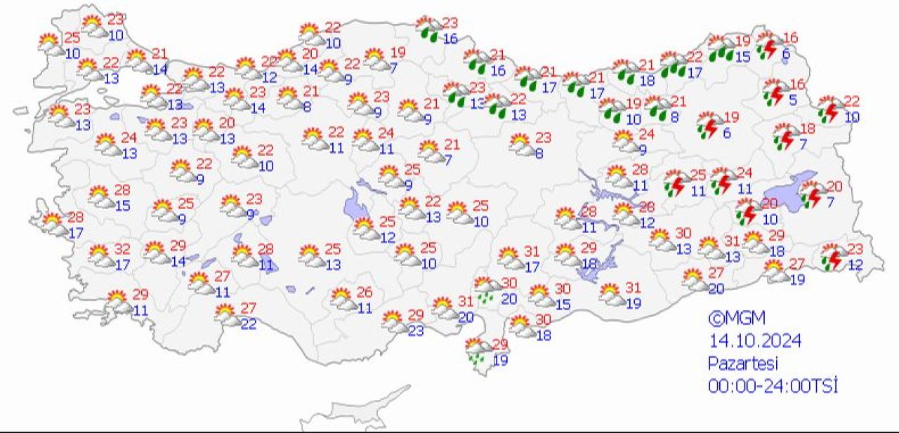 Yeni hafta yağmurlu başlıyor: Meteoroloji'Dikkatli olun' diyerek uyardı! İşte 14 Ekim 2024 hava durumu raporu - 1. Resim