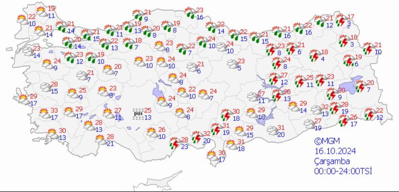 Meteoroloji'den sağanak ve fırtına uyarısı: İstanbul dahil birçok ili vuracak! İşte 16 Ekim 2024 hava durumu raporu - 1. Resim