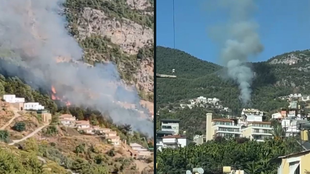 Alanya yangınına havadan da destek sağlanıyor