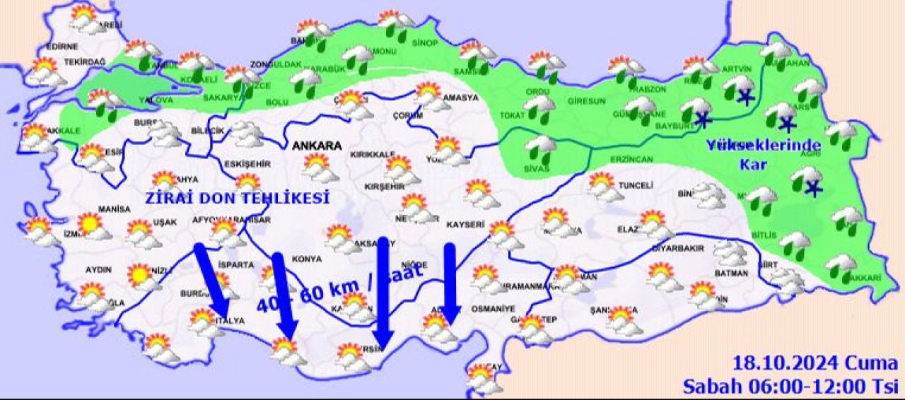 Kış erken geliyor: Sıcaklıklar düşüyor, kar yağışları başlıyor! İşte Meteoroloji'nin 18 Ekim 2024 hava durumu tahmini - 1. Resim