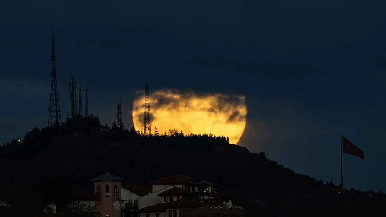 Yılın en dikkat çekici görüntüsü! Avcı ayı görsel şölen oluşturdu