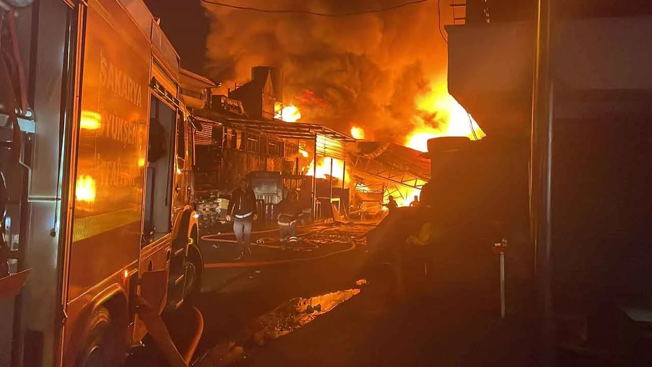 Sakarya'da kauçuk fabrikasında yangın! Çok sayıda iş yerine sıçradı - 5. Resim