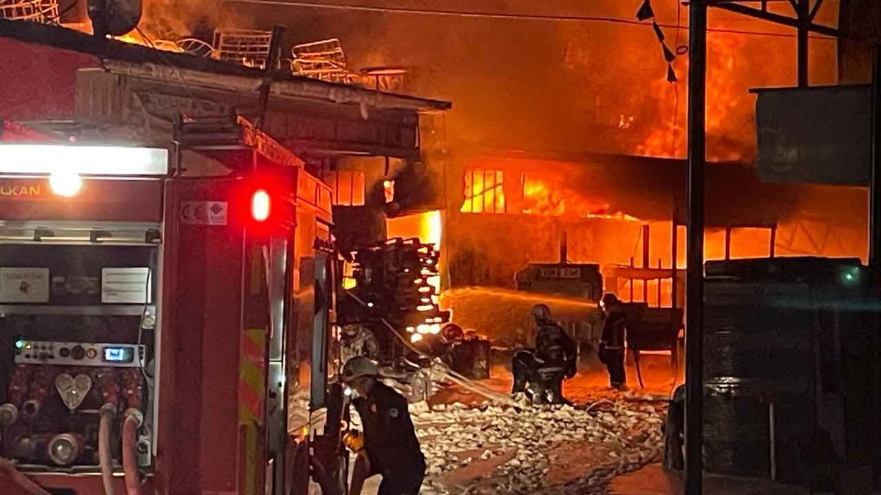 Sakarya'da kauçuk fabrikasında yangın! Çok sayıda iş yerine sıçradı - 1. Resim