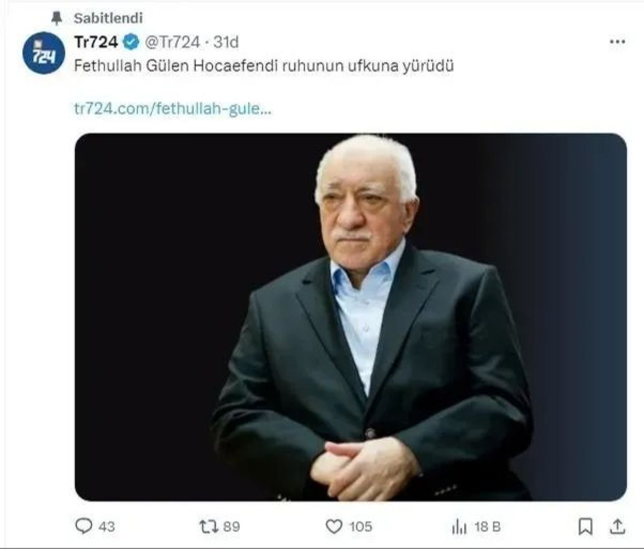 Son dakika... 'FETÖ lideri Fethullah Gülen öldü' iddiası! Örgütün sitesi duyurdu - 1. Resim