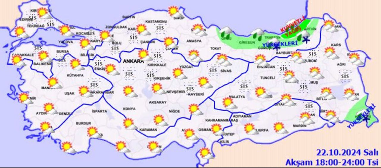 Bir yanda kar, yağmur bir yanda fırtına: Meteoroloji 'Kuvvetli geliyor' diyerek uyardı! İşte 22 Ekim 2024 il il hava durumu - 3. Resim