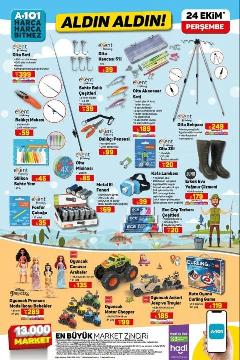 A101 24 Ekim aktüel kataloğunda çalışma koltuğu, gözleme makinesi, otomatik saç şekillendirici, motorlu bisiklet ve olta seti yer alıyor - 4. Resim