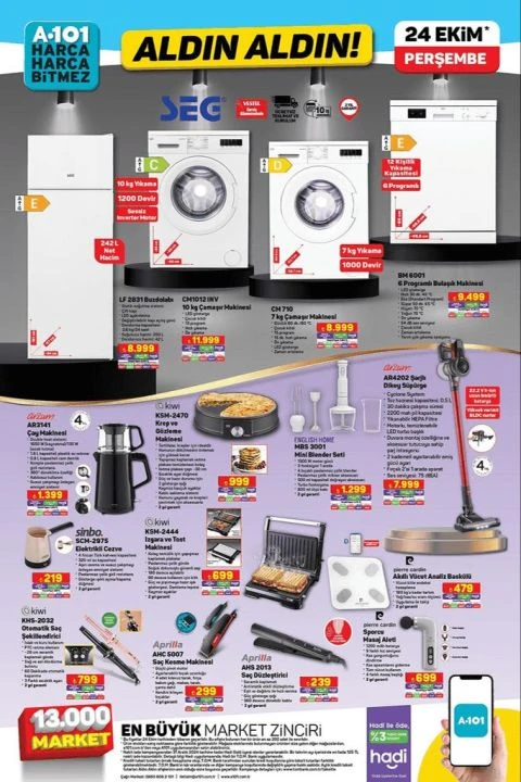 A101 24 Ekim aktüel kataloğunda çalışma koltuğu, gözleme makinesi, otomatik saç şekillendirici, motorlu bisiklet ve olta seti yer alıyor - 2. Resim