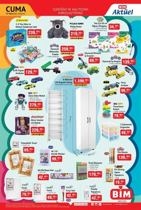 BİM 25 Ekim aktüel kataloğunda Fakir buharlı ütü, 4’lü çeyiz seti, Samsung Galaxy telefon, elektrikli düdüklü tencere, ısıtıcı ve olta seti gibi birçok ürün yer alıyor