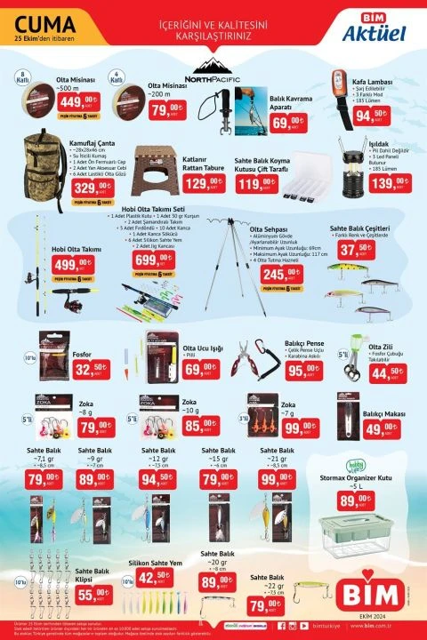 BİM 25 Ekim aktüel kataloğunda Fakir buharlı ütü, 4’lü çeyiz seti, Samsung Galaxy telefon, elektrikli düdüklü tencere, ısıtıcı ve olta seti gibi birçok ürün yer alıyor