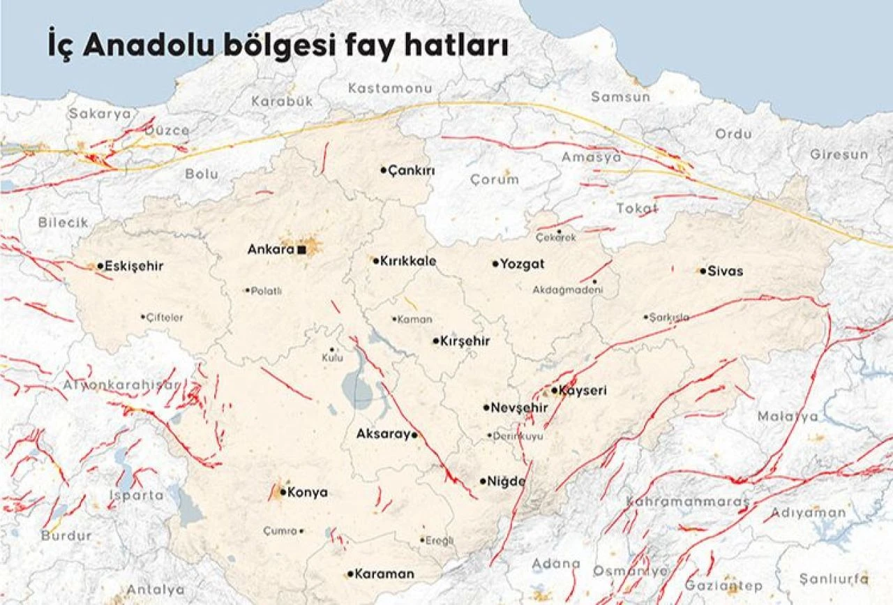Karaman fay hattı haritası ve deprem riski 2024 - 1. Resim