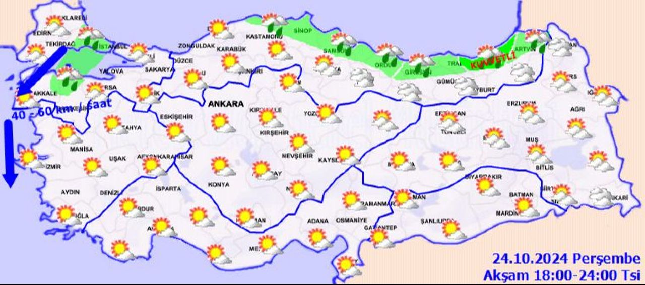 Meteoroloji saat verdi: İstanbul dahil birçok ilde sağanak var! İşte 24 Ekim 2024 il il hava durumu - 3. Resim