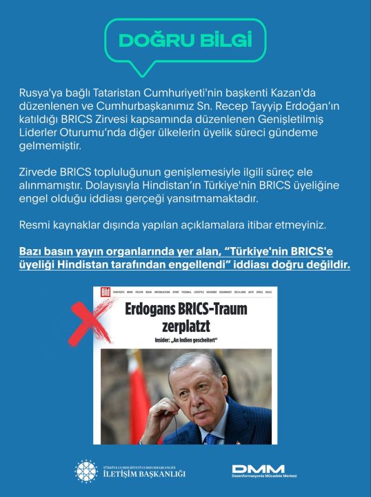 Türkiye'nin BRICS'e üyeliğini Hindistan engelledi haberlerine yalanlama! - 2. Resim