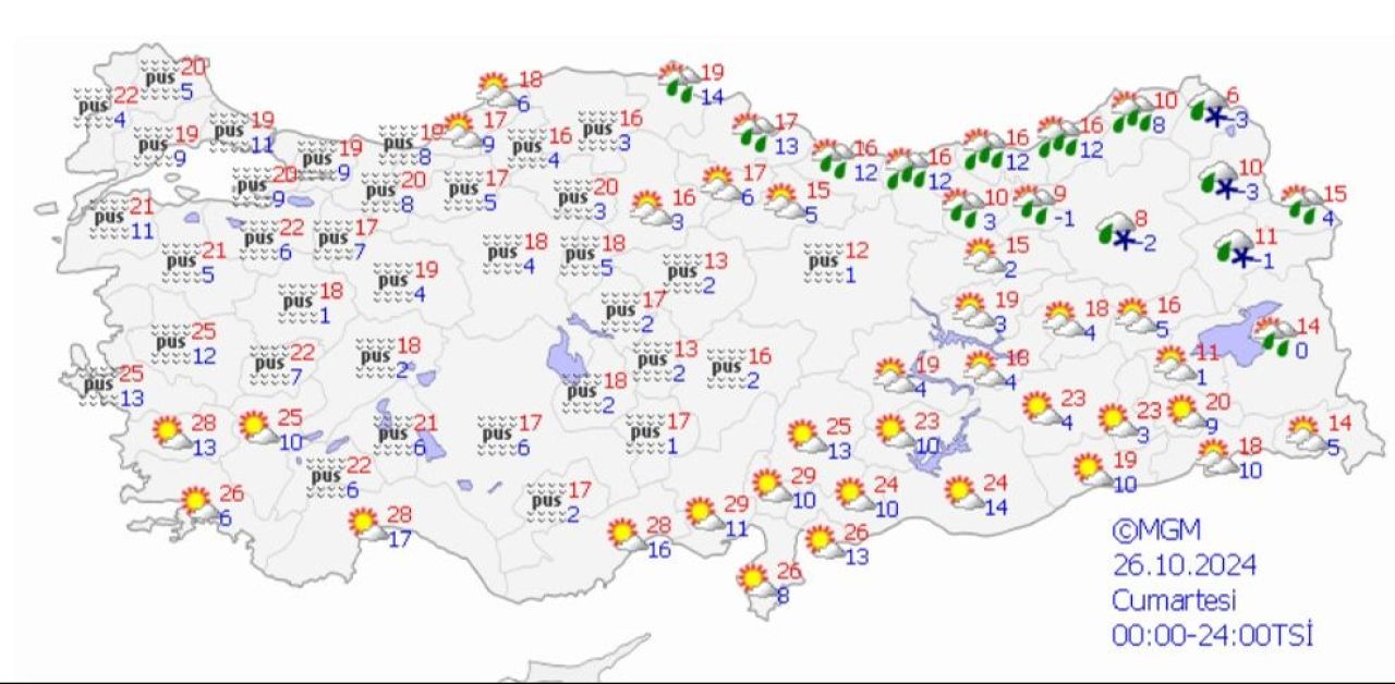 Güneşli günler geride kalıyor, hafta sonu sis, pus ve yağış bastıracak! İşte 25 Ekim hava durumu - 2. Resim