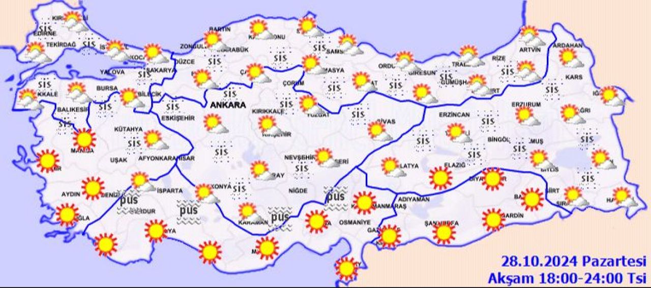 Meteoroloji saat vererek uyardı: Yoğun sis birden çökecek! İşte il il 28 Ekim 2024 hava durumu tahmini - 3. Resim