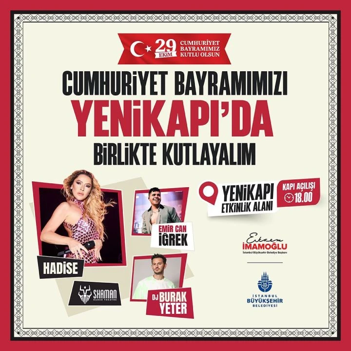 29 Ekim Yenikapı etkinlik alanında gerçekleşecek olan konserlerin programı büyük ilgi gördü