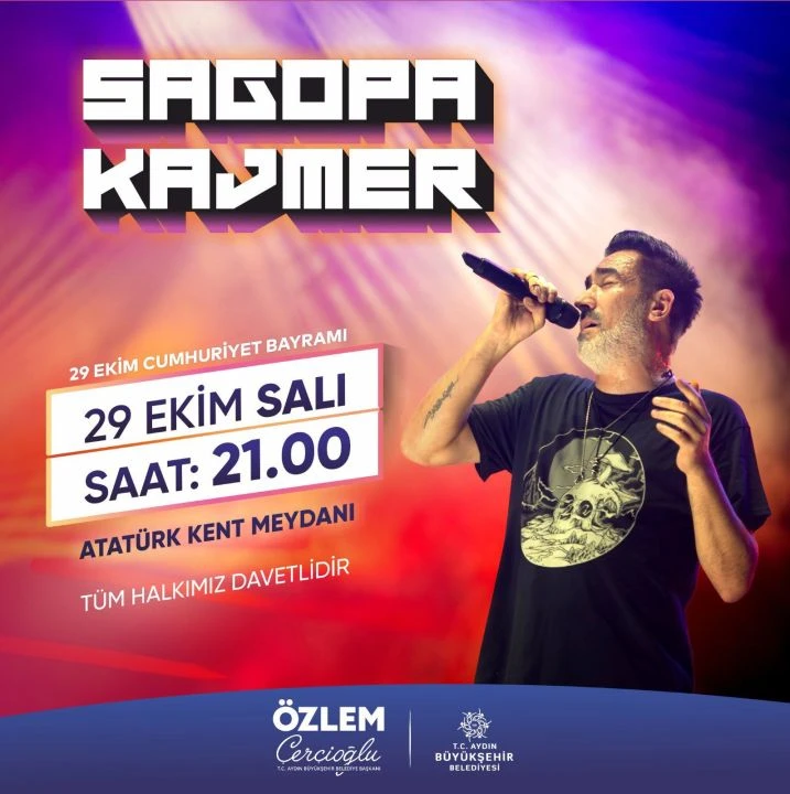 Aydın Belediyesi 29 Ekim etkinlik programında Sagopa Kajmer konseri yer aldı