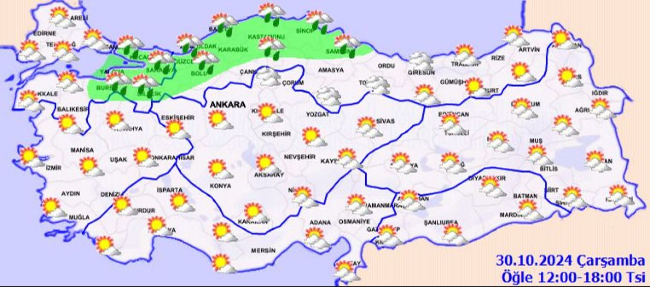 İstanbul'a yağmur bulutları geliyor: Meteoroloji 'dikkatli olun' diyerek uyardı! İşte 30 Ekim 2024 il il hava durumu - 2. Resim