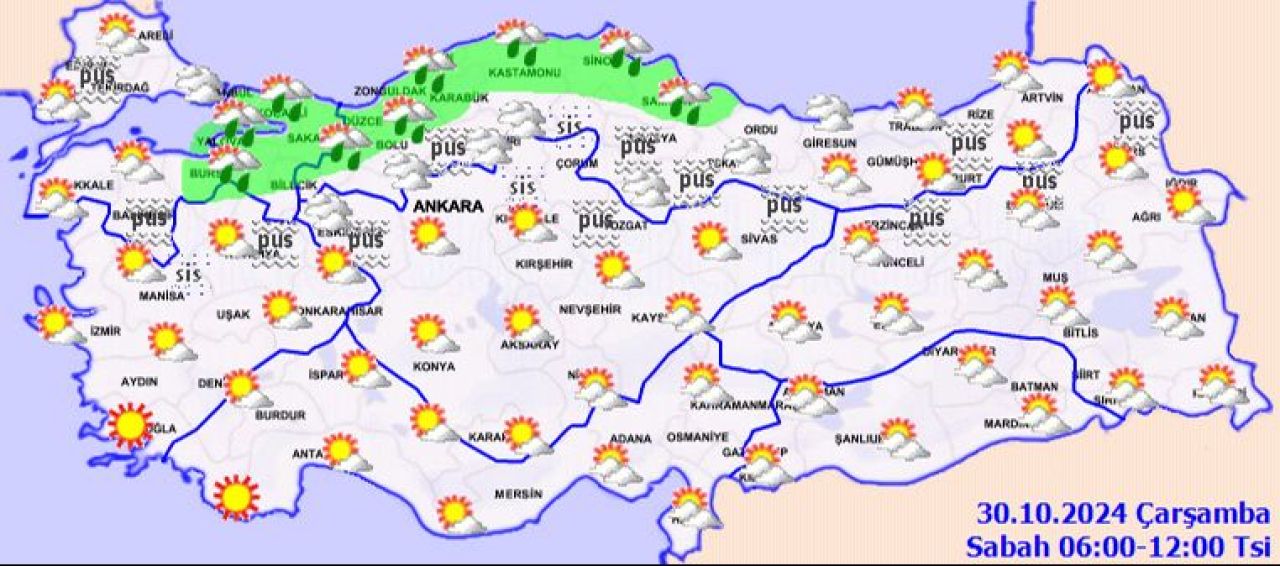 İstanbul'a yağmur bulutları geliyor: Meteoroloji'dikkatli olun' diyerek uyardı! İşte 30 Ekim 2024 il il hava durumu - 1. Resim