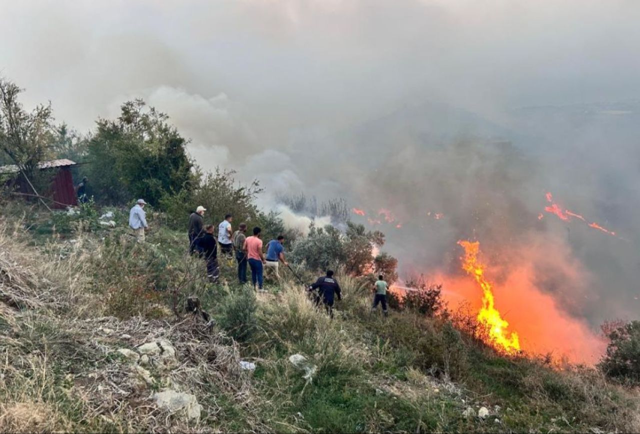 Hatay'da orman yangını evlere kadar sıçradı! Çevre illerden destek istendi - 1. Resim